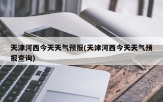 天津河西今天天气预报(天津河西今天天气预报查询)