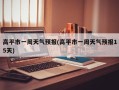 高平市一周天气预报(高平市一周天气预报15天)